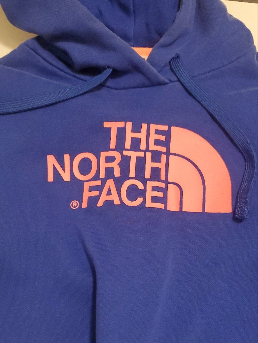 The North Face Royal Blue Hoodie with Pink Logo - Picture 3 of 7